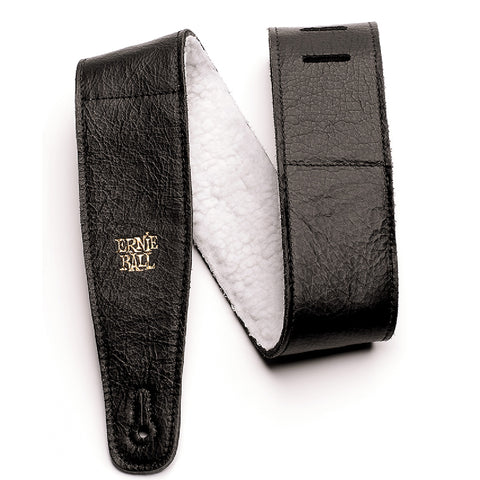 Correa Para Guitarra Ernie Ball 2,5" En Cuero Italiano Negra