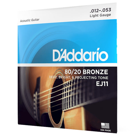 D'ADDARIO ACOUSTIC GUITAR STRING SET EJ11 12-53