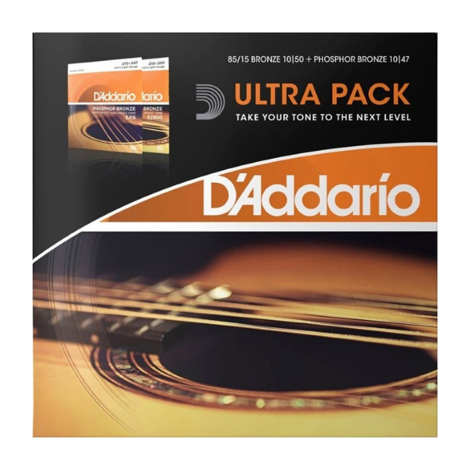 SET DE CUERDAS CALIBRE 10-47 PARA GUITARRA ACUSTICA D'ADDARIO X LT ULTRAPACK EZ900-EJ15