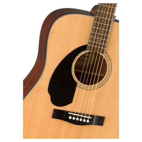 FENDER LEFT-HANDED ACOUSTIC GUITAR WITH CD-60S NTURAL STEEL STRINGS