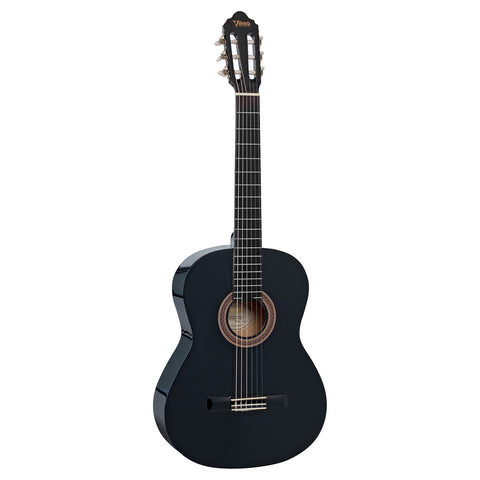 Guitarra Clasica Valencia 4/4 Vc104k Negra Kit Estuche Y Afinador