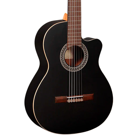 Guitarra Electroacústica Nylon Alhambra Cw Ez Black Satin Sin Estuche
