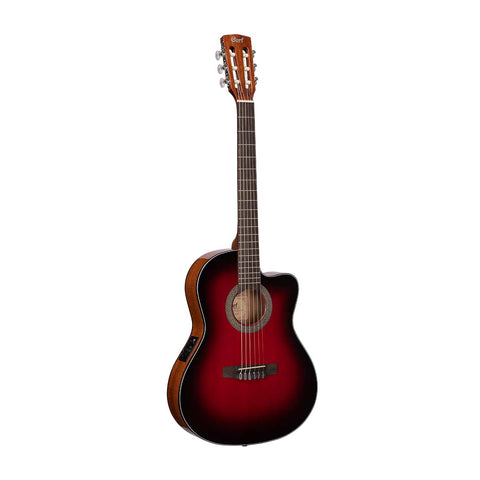 GUITARRA ELECTROACUSTICA  CORT/ JADE E NYLON / BUNGURDY RED BURST/ CON ESTUCHE