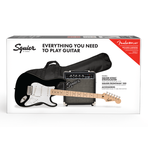 Guitarra Eléctrica En Combo Stratocarter Sonic Negra