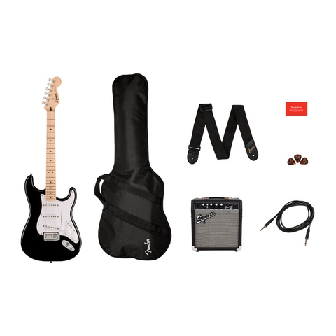 Guitarra Eléctrica En Combo Stratocarter Sonic Negra