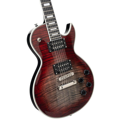 Guitarra Eléctrica Cr300 Deluxe Lvb Cort Rojo Flameado
