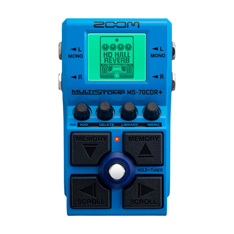 Pedal Multiefectos Zoom MS-70CDR+ Chorus Delay Reverb Estéreo para Guitarra