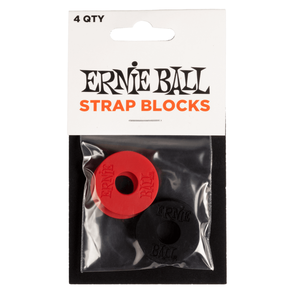 BLACK AND RED RUBBER STRAP LOCKER ERNIE BALL P04603
