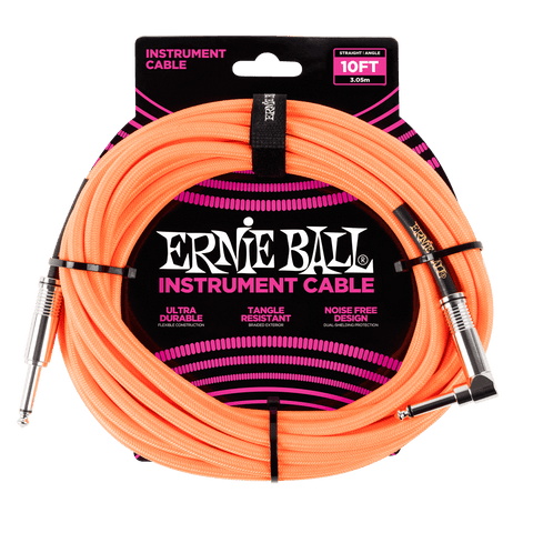 ERNIE BALL L-TIP CABLE 3 METERS P06079 NEON ORANGE