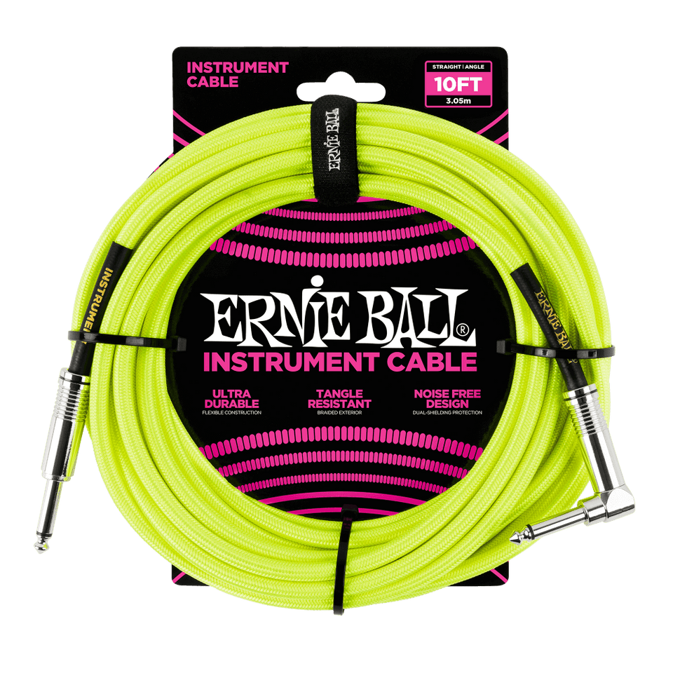 ERNIE BALL L-TIP CABLE 3 METERS P06080 NEON YELLOW