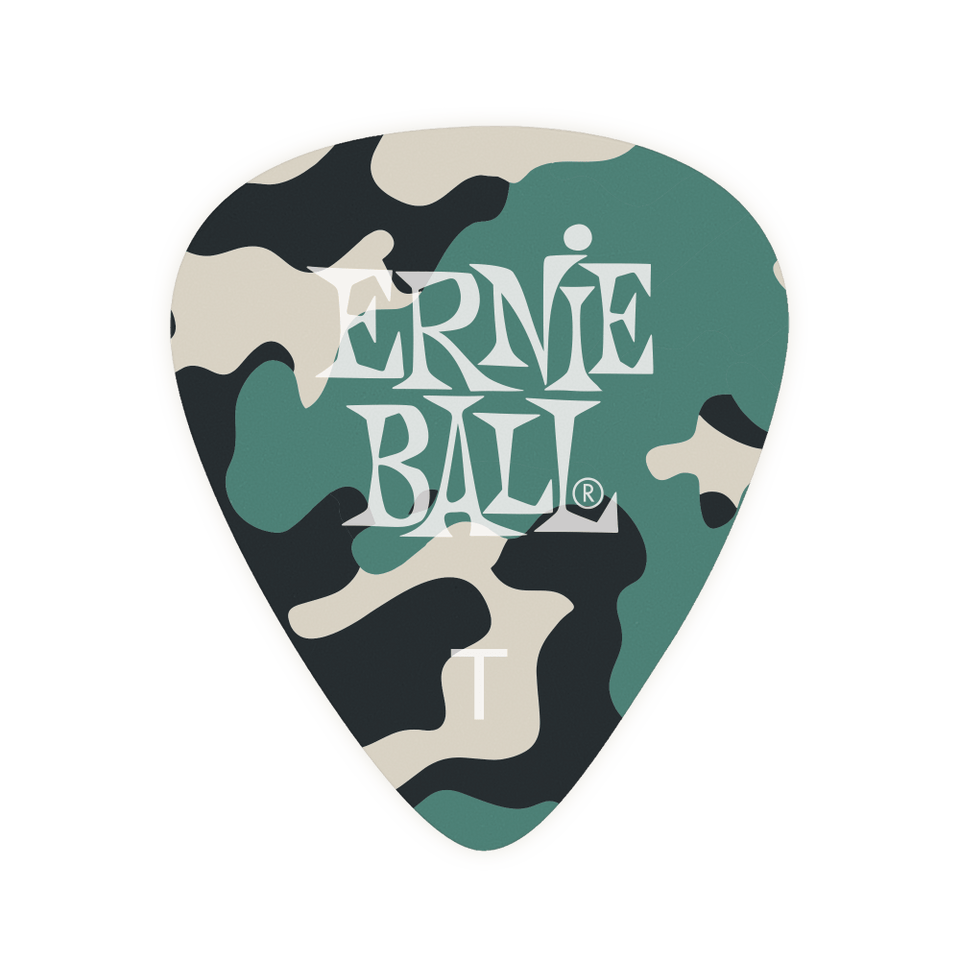 PACKAGE OF THIN CELLULOID PICKS FOR 12 UNITS ERNIE BALL P09221 CAMOUFLAGE