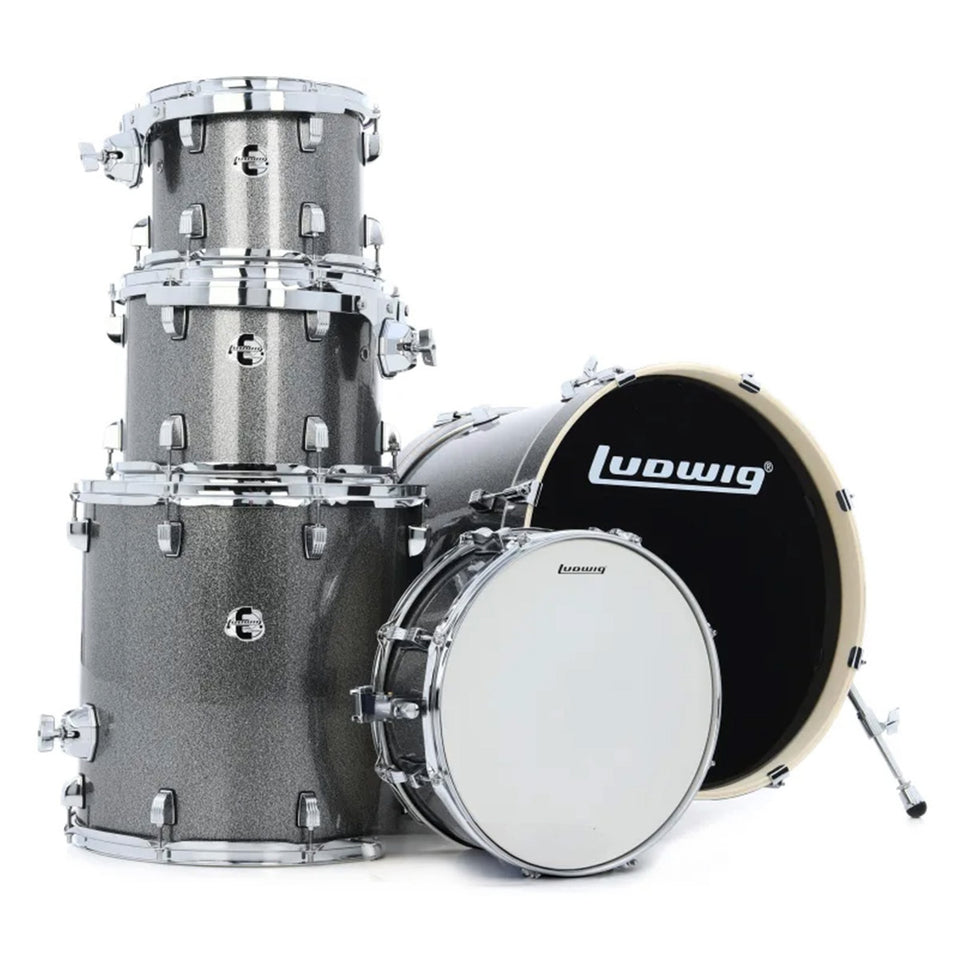 BATERIA LUDWIG EVOLUTION 5PC 20" CON HARD & ZBT PACK PLATINUM SPARKLE LE520028