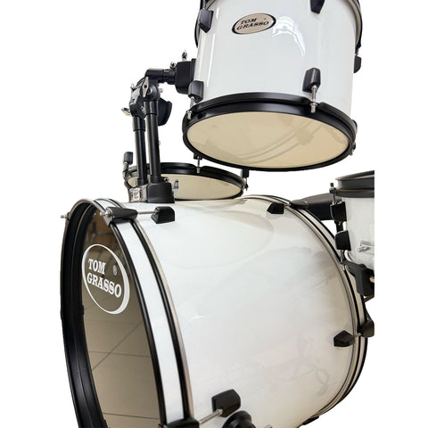 Batería Acústica Completa Blanca JBP0903 5 Piezas Con Platillos Y Banqueta