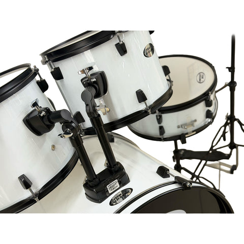 Batería Acústica Completa Blanca JBP0903 5 Piezas Con Platillos Y Banqueta