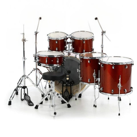 Bateria Acustica Ludwig Evolution 6pc 22" Con Hard & Copper Sparkle