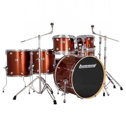 Bateria Acustica Ludwig Evolution 6pc 22" Con Hard & Copper Sparkle