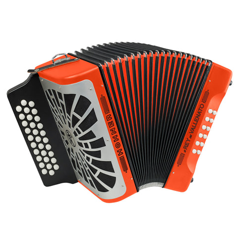 Acordeon Hohner Rey Vallenato Besas Naranja