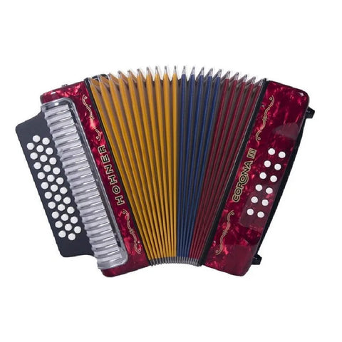 Acordeon Hohner Corona III Adg Rojo