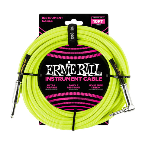 ERNIE BALL L-TIP CABLE 3 METERS P06080 NEON YELLOW