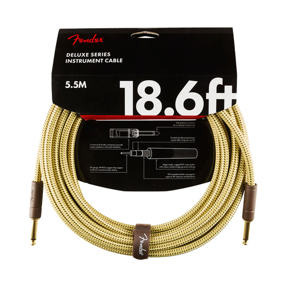 FENDER DELUXE CABLE 5.5 METERS YELLOW
