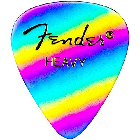 FENDER PICKS IN HARD CELLULOID 12 UNITS RAINBOW.