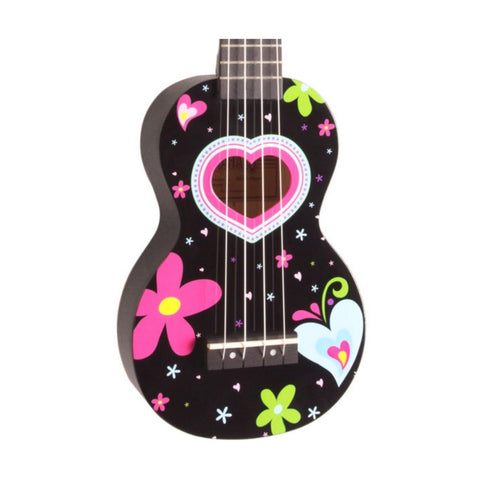 UKULELE MAHALO SOPRANO CORAZON NEGRO CON ESTUCHE.