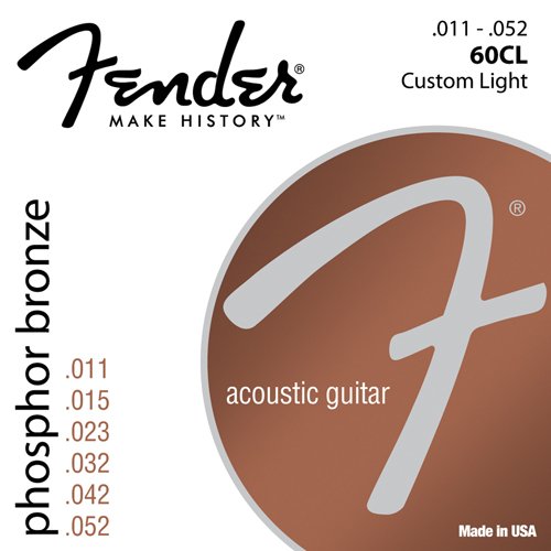 SET OF STRINGS FOR FENDER ACOUSTIC GUITAR IN BRONZE AND PHOSPHORUS CALIBER 11/52.