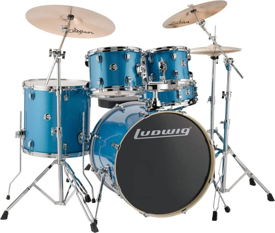 LUDWIG EVOLUTION OUTFIT 20" DRUM WITH HARD &amp; ZBT PACK BLUE