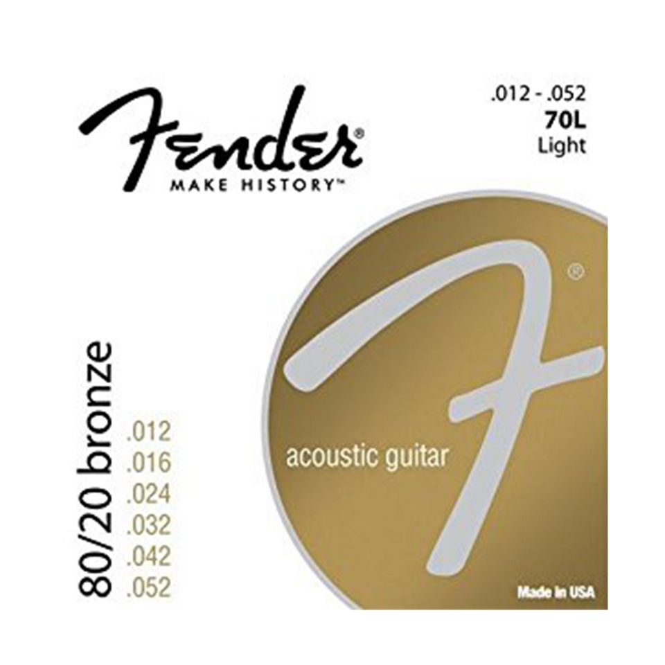 FENDER ACOUSTIC GUITAR STRINGS SET IN BRONZE 12/52 GAUGE