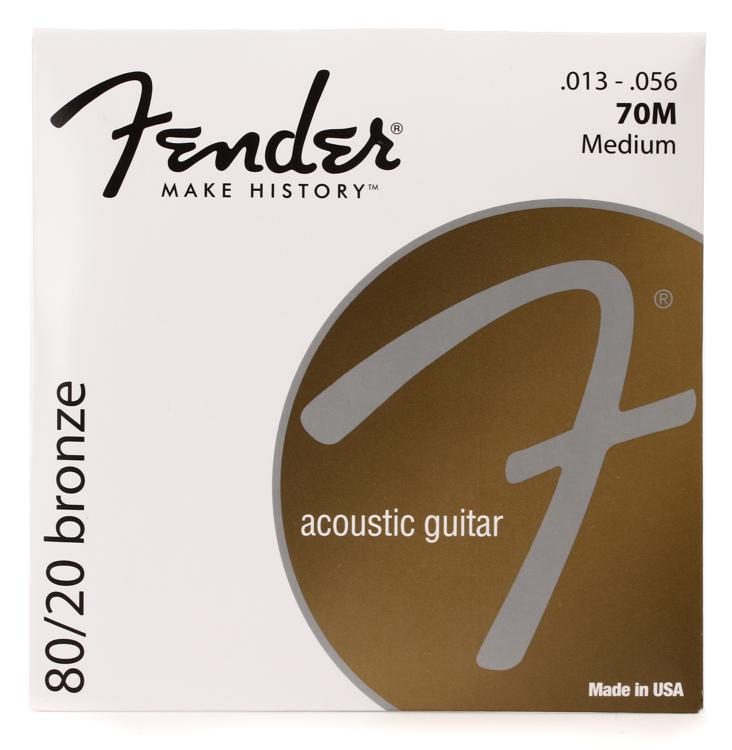 SET OF STRINGS FOR FENDER ACOUSTIC GUITAR IN BRONZE CALIBER 13/56.