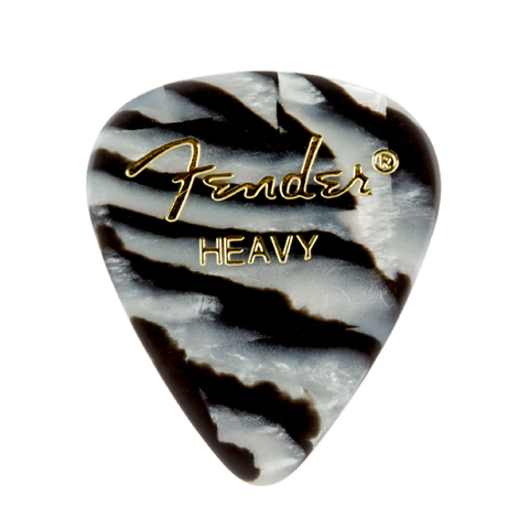 FENDER PICKS IN HARD CELLULOID 12 UNITS ZEBRA.