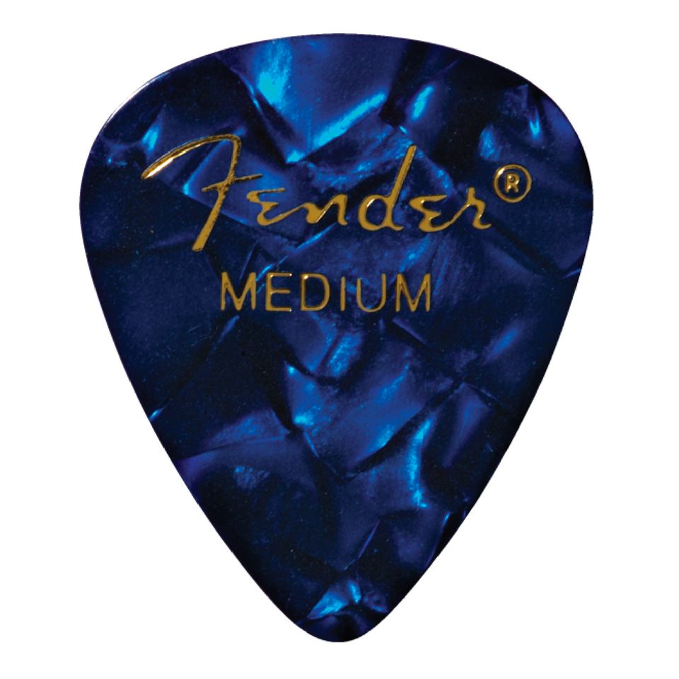 FENDER PICKS IN CELLULOID MEDIA 12 UND PEARLY BLUE. 
