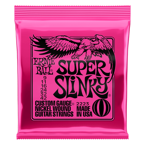 SET DE CUERDAS PARA GUITARRA ELECTRICA ERNIE BALL SLINKY CALIBRE 9/42.