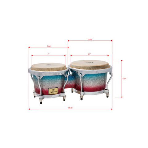 TYCOON 7 8½ MASTER PLATINUM TRI-FADE SERIES MTBP-C PF2 BONGOS