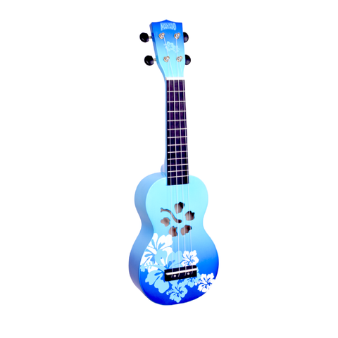 UKULELE MAHALO SOPRANO HIBISCUS - BLUE. 