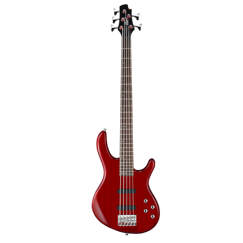 CORT ACTION-V PLUS TRANSLUCENT RED ELECTRIC BASS. 