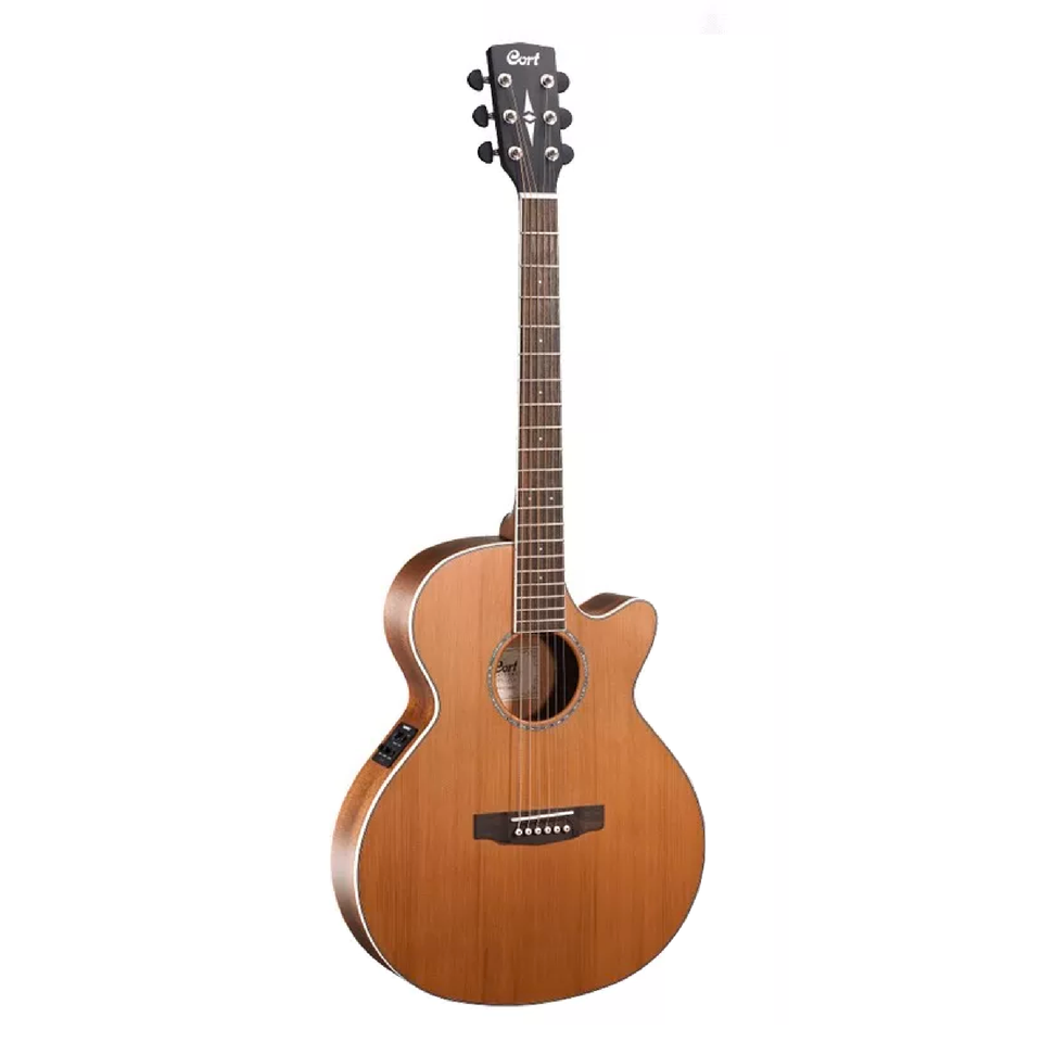 CORT ELECTROACOUSTIC GUITAR WITH NATURAL LACQUERED SFX-CED STEEL STRINGS 