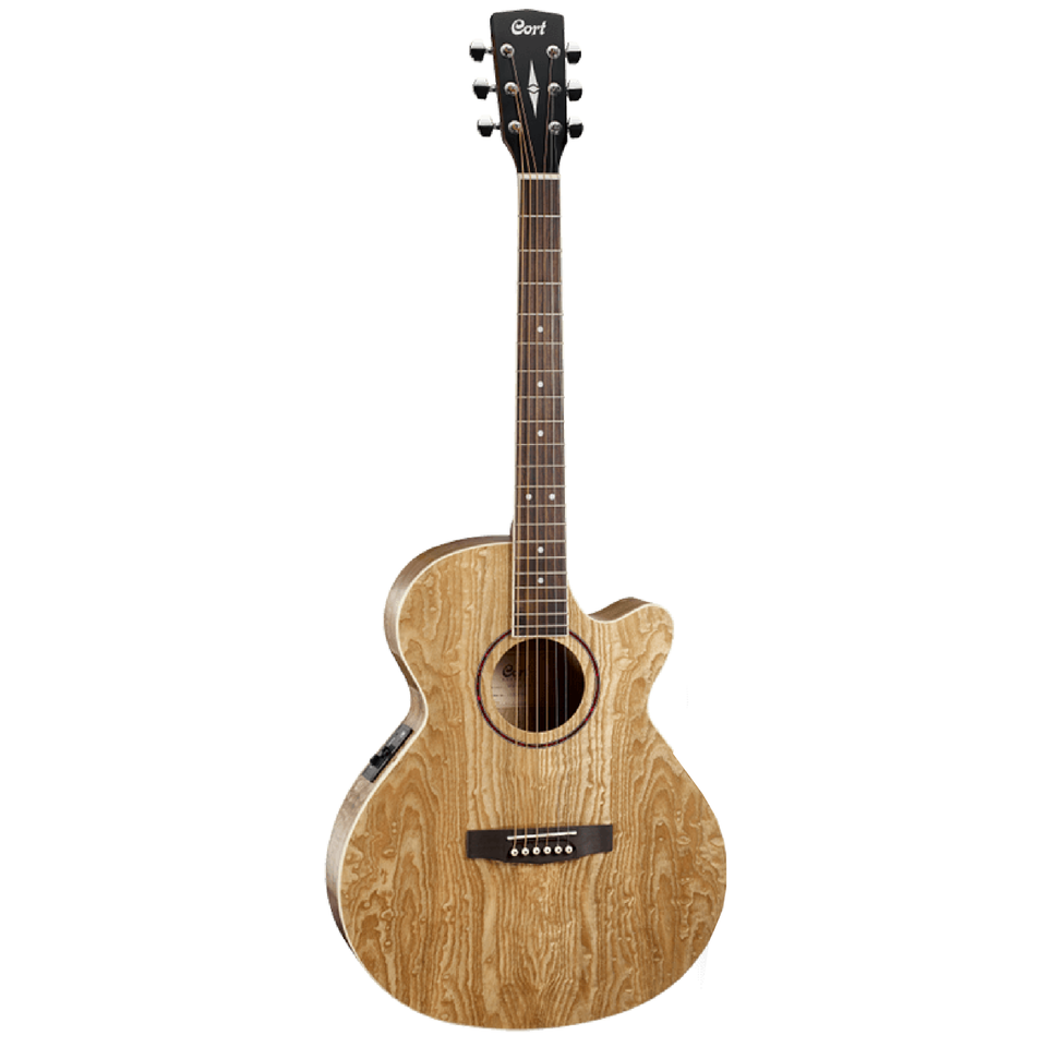 CORT ELECTROACOUSTIC GUITAR WITH NATURAL SFX-AB STEEL STRINGS WITH CASE 