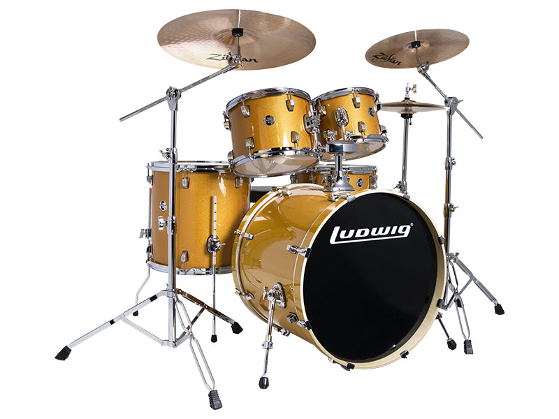 LUDWIG EVOLUTION OUTFIT 22" DRUNK WITH HARD &amp; ZBT PACK GOLD 