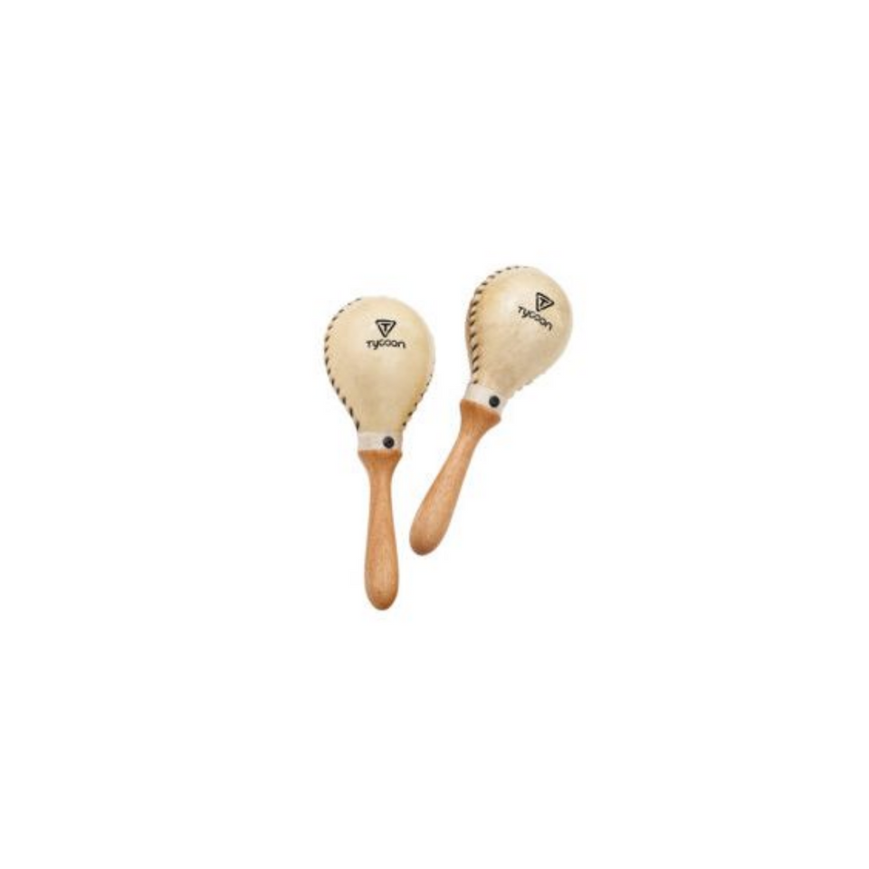TYCOON ROUND NATURAL COW LEATHER MARACAS TMSC-120