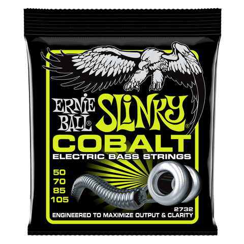 SET DE 4 CUERDAS PARA BAJO ELECTRICO ERNIE BALL SLINKY COBALT CALIBRE 50/105.