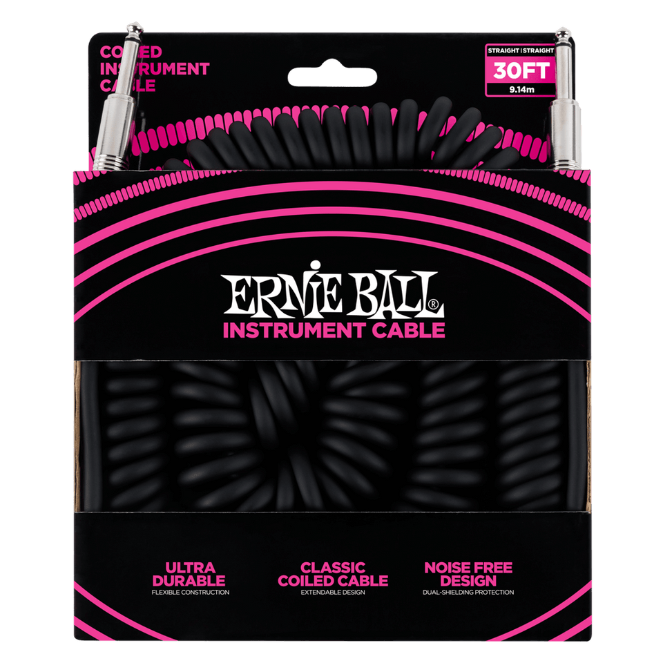 ERNIE BALL WRAPPED CABLE OF 9 METERS BLACK. 