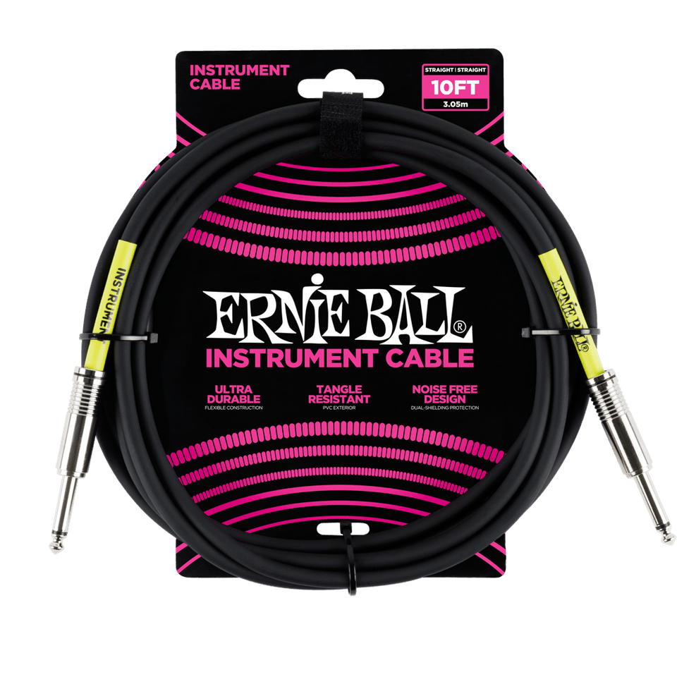 ERNIE BALL 3 METER BLACK CABLE. 