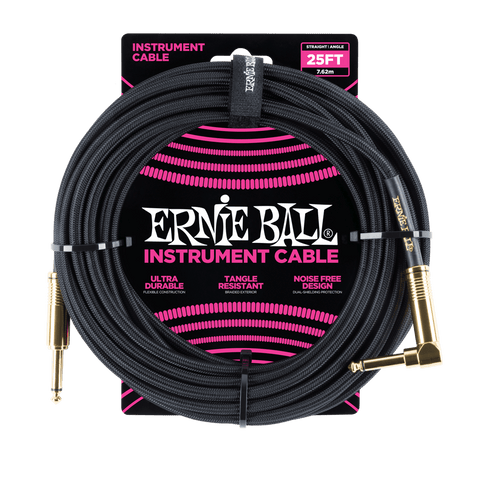 CABLE PUNTA EN L  ERNIE BALL DE 7,5 METROS NEGRO