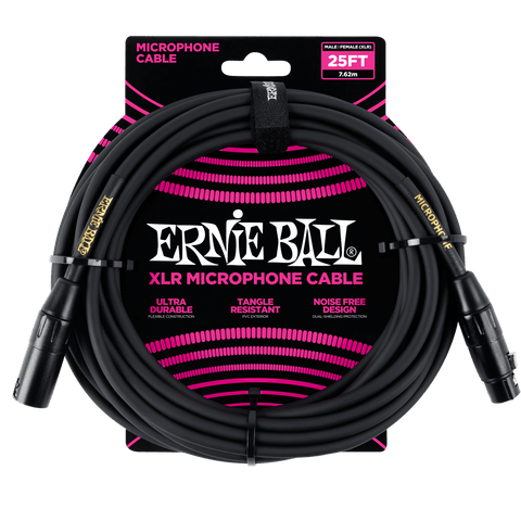 CABLE PARA MICRÓFONO ERNIE BALL  XLR MACHO/HEMBRA 7,62MTS P06073.