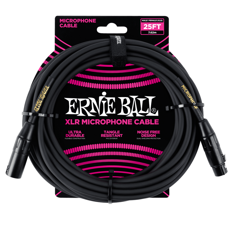 ERNIE BALL XLR MALE/FEMALE MICROPHONE CABLE 7.62MTS P06073.