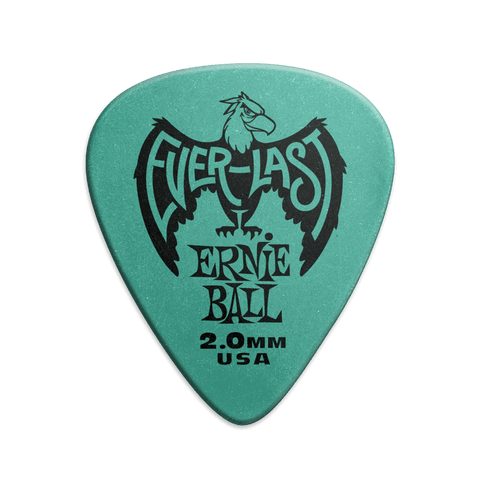 PACKAGE OF 2.0 MM PICKS FOR 12 UNITS ERNIE BALL P09196 GREEN 