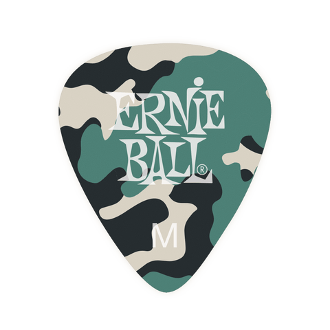 PAQUETE DE PICKS MEDIOS CELULOIDE POR 12 UNIDADES ERNIE BALL P09222 CAMUFLADO