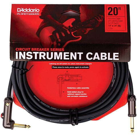 CABLE PARA INSTRUMENTO D'ADDARIO DE 6 METROS CON PUNTA EN L