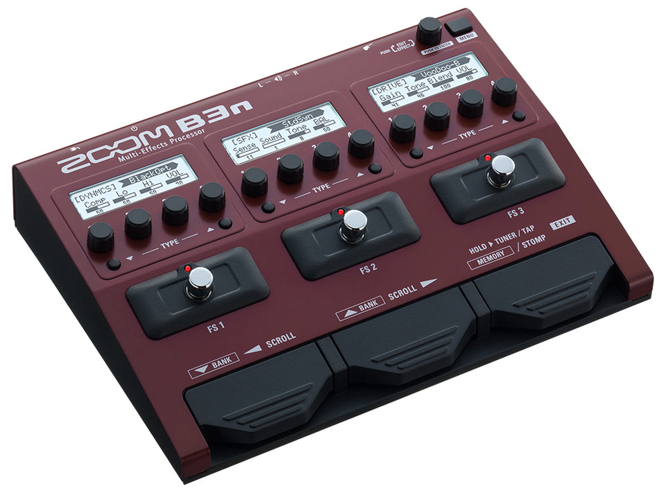 ZOOM B3N BASS MULTI-EFFECT PEDAL WITH ADAPTER